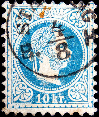 Австрия 1867 год . Император Франц Иосиф . 010 кр. Каталог 2,0 €. (2)